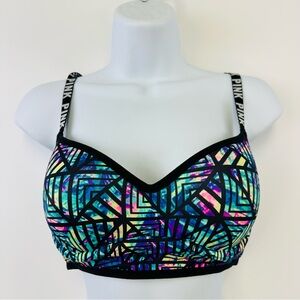 Victorias Secret PINK Push Up Wireless Bralette sports bra caged back Large